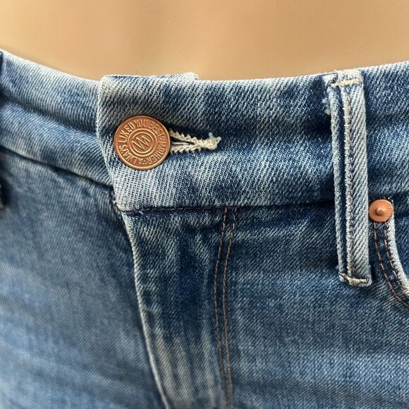 Mother Blue  The looker ankle Fray  Not Cut and Paste Distressed Women's Jeans - Picture 12 of 12